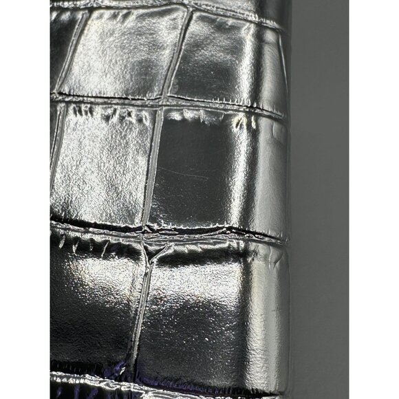 Michael Kors Empire Silver Crocodile Embossed Leather Passport Wallet **READ** - Picture 10 of 16